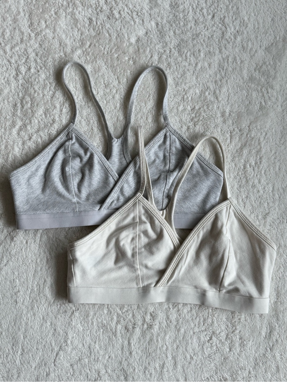 Fabletics Bralettes 2-Pack — Small, Gray & Cream